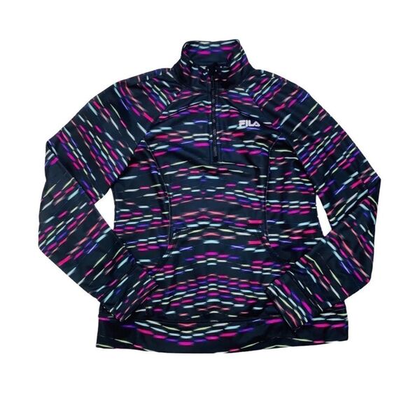 Fila Sport Black Multicolored Half Zip Pullover - Medium - Picture 6 of 10